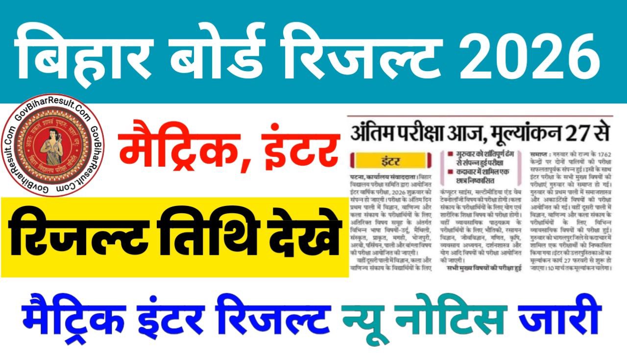 Bihar Board 10th 12th Result 2026